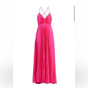 ALC Aries Satin Pleated Dress